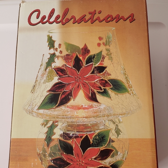 Poinsettia small 7" tealight Lamp - Picture 1 of 6